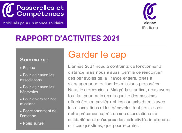 Mettre le bénévolat et la solidarité au cœur de la société antenne de Poitiers
